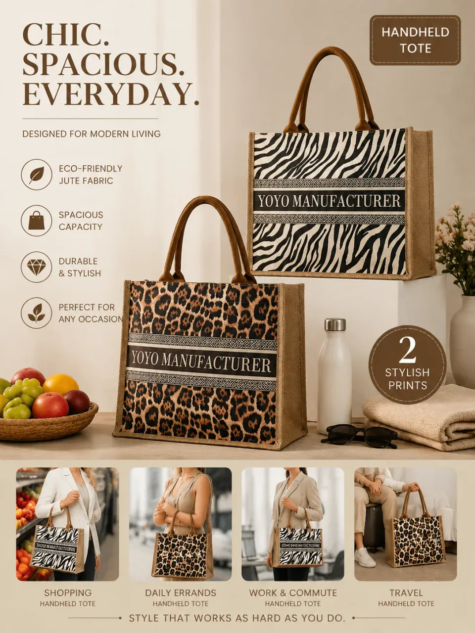 Patterned Handheld Tote product overview
